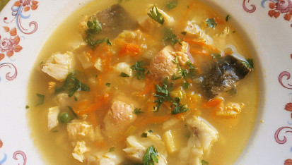 Rybí polévka s jikrami