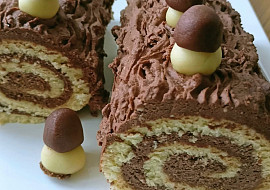 Vánoční roláda s čokoládovým krémem