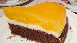 Kakaový zákusek s tvarohem a meruňkami