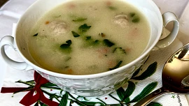 Sváteční polévka z kachny („kaldoun“) paní hajné ze „Šlajfu“