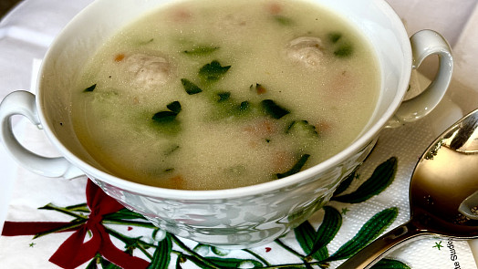 Sváteční polévka z kachny („kaldoun“) paní hajné ze „Šlajfu“