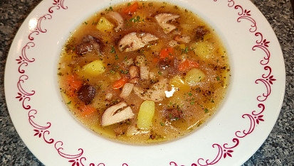 Bramboračka s čerstvými houbami