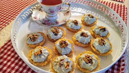 Linecké košíčky plněné nivovou pomazánkou