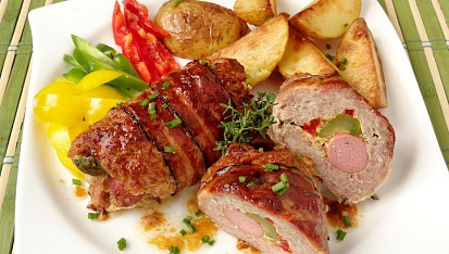 Plněné závitky z mletého masa