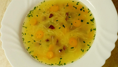 Sváteční polévka z kachny („kaldoun“) paní hajné ze „Šlajfu“