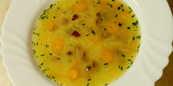 Sváteční polévka z kachny („kaldoun“) paní hajné ze „Šlajfu“