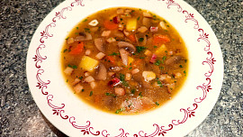 Uzená žampionová polévka