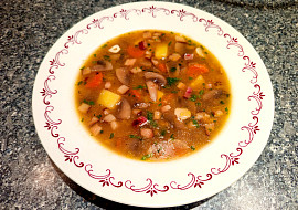 Uzená žampionová polévka