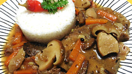 Zbojnická vepřová krkovice s hříbky