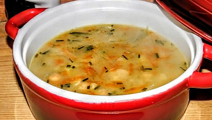 Zeleninová polévka s hlívou ústřičnou a ovesnými vločkami