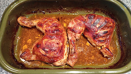 Pečené kuře v citrono - medové marinádě s česnekem