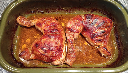 Pečené kuře v citrono - medové marinádě s česnekem