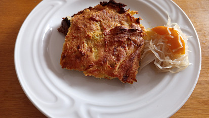 Pečený kostrbáč z vařených brambor