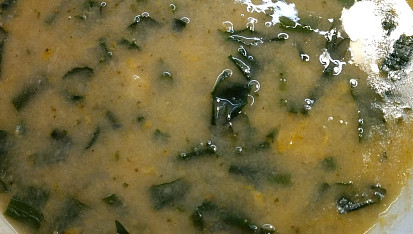 Chlebová polévka s medvědím česnekem