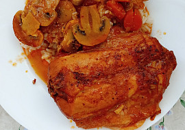 Králík pečený na zelenině a pivu