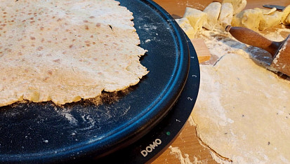 Bramborové pekáče z Vysočiny, Pečení pekáčů na palačinkovači