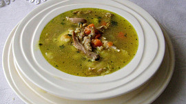 Polévka z kachních drůbků s drobením