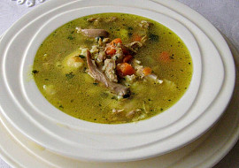 Polévka z kachních drůbků s drobením