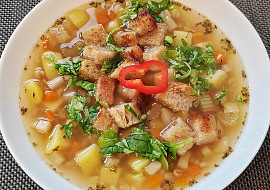 Babiččina zapomenutá, kroupová česnečka (Doplněno kořenovou zeleninou 😋)