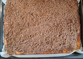 Kakaový drobenkový fofr koláč s tvarohem