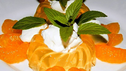 Pomerančové želé s pudinkem