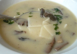 Houbová polévka s nudlemi (Mimo sezónu používám houby sterilované nebo zamražené.)