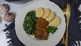 Hovězí roštěná na česneku