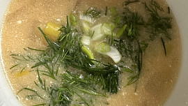 Drožďová polévka s pórkem