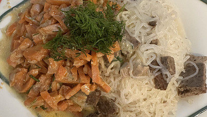 Mrkev s koprem, Mrkvička  s Konjac nudlema a masem ♥️♥️♥️