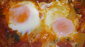 Shakshuka (arabske leco) (Nemala som zmes korenia, tak som improvizovala. Ale veľmi chutné jedlo.)