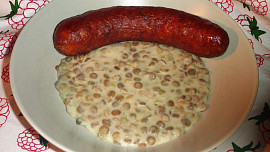 Čočka na kyselo se smetanou