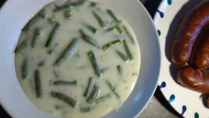 Fazolkové lusky na smetaně