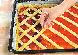 Linecký mřížkový koláč na plech