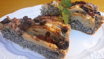 Litý makový koláč s jablky