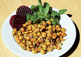 Pečená cizrna s bylinkami a nivou