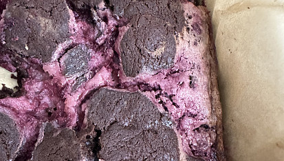 Malinové brownies s mascarpone, Malinove brownies ♥️