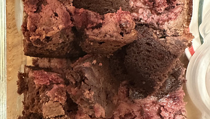 Malinové brownies s mascarpone, Malinove brownies ♥️