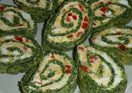 Špenátové roládky (Do náplne som dala aj vajce na tvrdo)