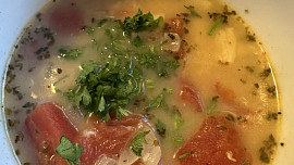 Krabí polévka s bylinkami