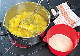 Škubánkové placky se žampionovou omáčkou