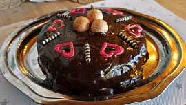 Valentýnský čokoládový dortík bez mouky