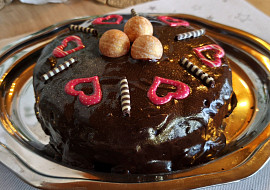 Valentýnský čokoládový dortík bez mouky