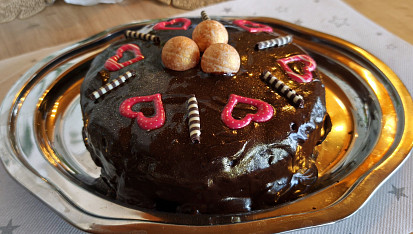 Valentýnský čokoládový dortík bez mouky