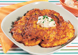 Bramborové mrkvánky s tvarohovým dipem