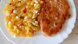 Vepřový řízek z krkovice smažený na ghí