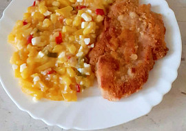 Vepřový řízek z krkovice smažený na ghí