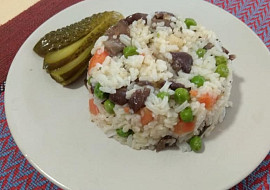 Rizoto s hlívou ústřičnou (dala som zmes zeleniny)