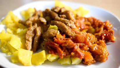 Sójové nudličky se zeleninou, Sójové nudličky se zeleninou a bramborami