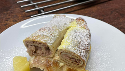 Zapečené palačinky s tvarohem a Nutellou