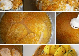 Vepřová pečeně bez kosti na cibuli a mrkvi